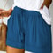 Womens High Waisted Lace Up Loose Fit Twill Wide Leg Summer Shorts 3