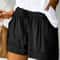 Womens High Waisted Lace Up Loose Fit Twill Wide Leg Summer Shorts 4