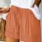 Womens High Waisted Lace Up Loose Fit Twill Wide Leg Summer Shorts 13