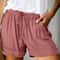Womens High Waisted Lace Up Loose Fit Twill Wide Leg Summer Shorts 14