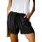 Womens High Waisted Lace Up Loose Fit Twill Wide Leg Summer Shorts 7