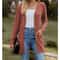 Womens Striped V Neck Button Front Cardigan Coat 4