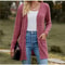 Womens Striped V Neck Button Front Cardigan Coat 5