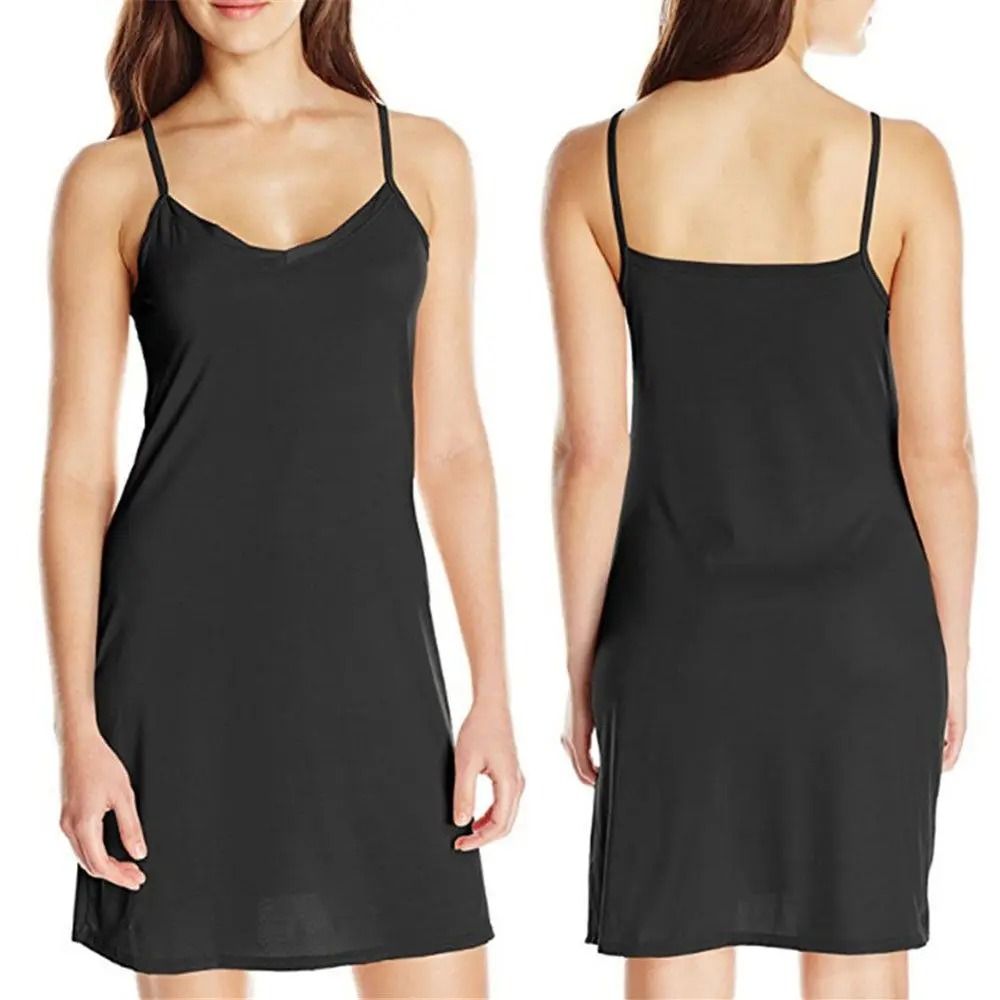 Womens Slim Fit Sleeveless V Neck Backless Slip Dres 2