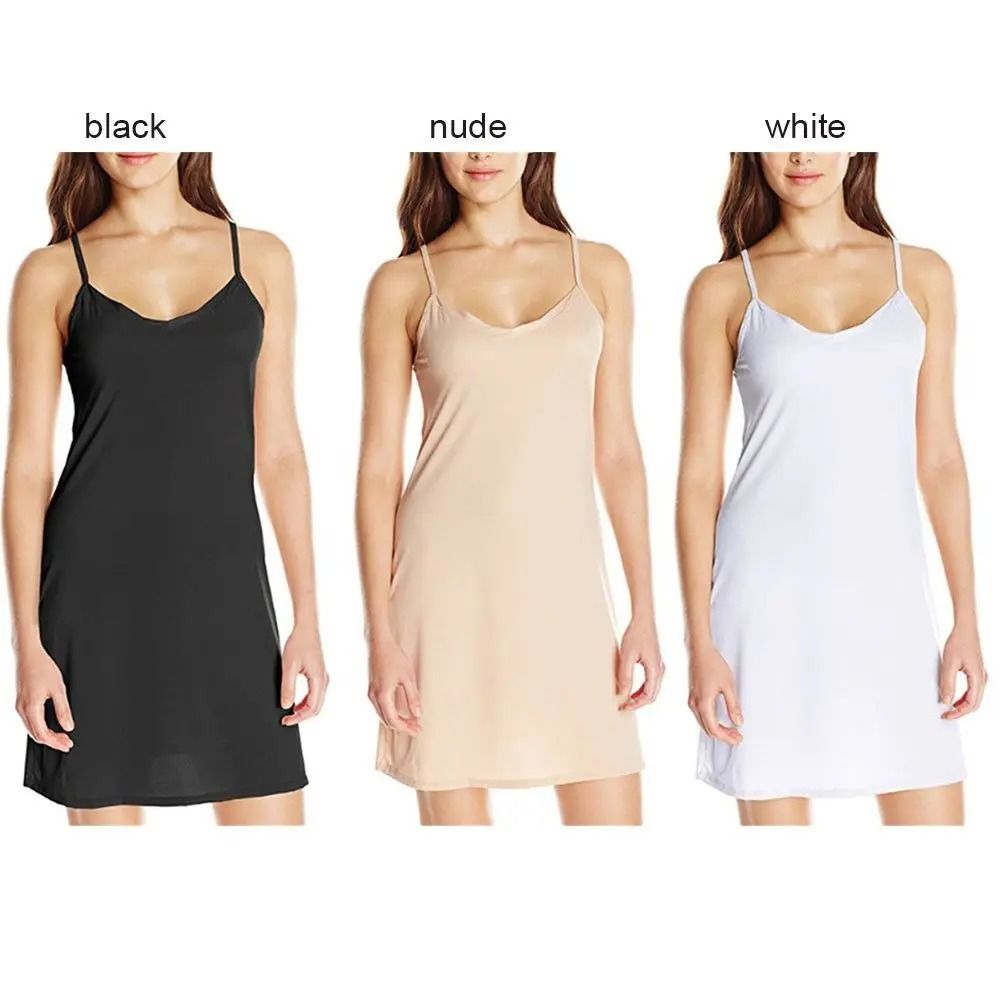 Womens Slim Fit Sleeveless V Neck Backless Slip Dres 4