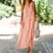 Womens V Neck Cotton Linen Loose Waist Sleeveless Summer Dress 6