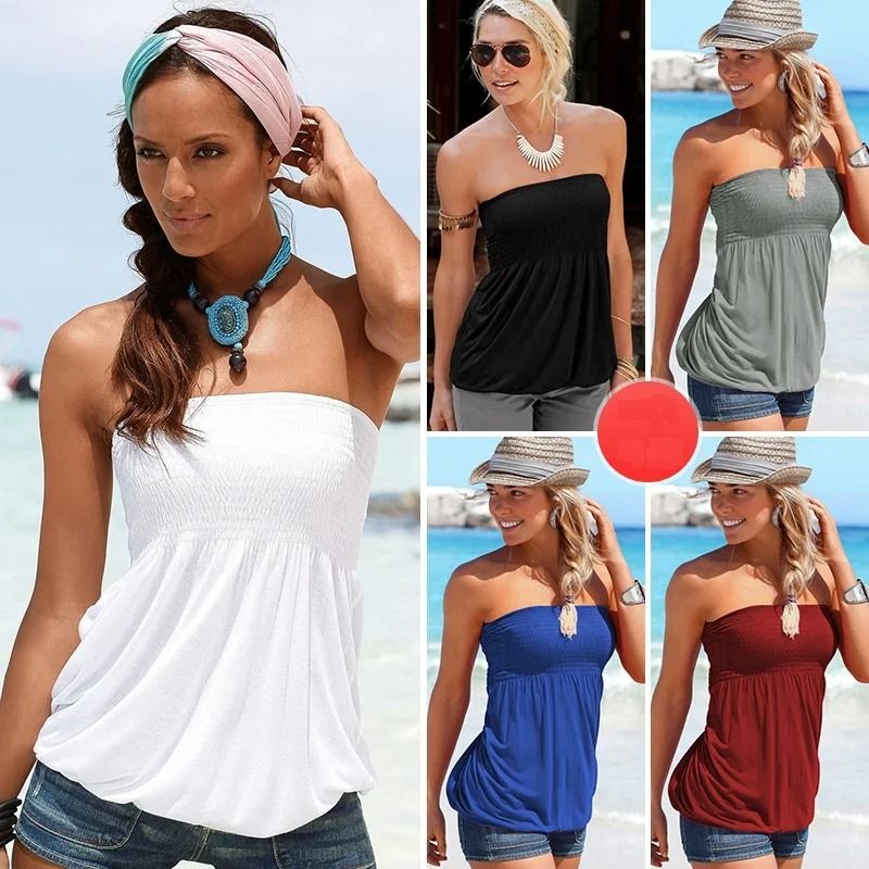 Womens Off Shoulder Short Sleeve Beach Top 0