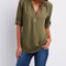 Womens Loose Deep V Neck Chiffon Zipper Pullover Plus Size Top 9