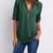 Womens Loose Deep V Neck Chiffon Zipper Pullover Plus Size Top 12