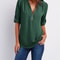 Womens Loose Deep V Neck Chiffon Zipper Pullover Plus Size Top 12