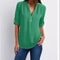 Womens Loose Deep V Neck Chiffon Zipper Pullover Plus Size Top 13