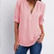 Womens Loose Deep V Neck Chiffon Zipper Pullover Plus Size Top 14