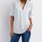 Womens Loose Deep V Neck Chiffon Zipper Pullover Plus Size Top 7