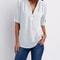Womens Loose Deep V Neck Chiffon Zipper Pullover Plus Size Top 7