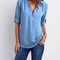 Womens Loose Deep V Neck Chiffon Zipper Pullover Plus Size Top 8