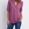 Womens Loose Deep V Neck Chiffon Zipper Pullover Plus Size Top 18