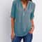 Womens Loose Deep V Neck Chiffon Zipper Pullover Plus Size Top 20