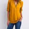 Womens Loose Deep V Neck Chiffon Zipper Pullover Plus Size Top 21