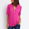 Womens Loose Deep V Neck Chiffon Zipper Pullover Plus Size Top 17