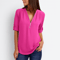 Womens Loose Deep V Neck Chiffon Zipper Pullover Plus Size Top 17