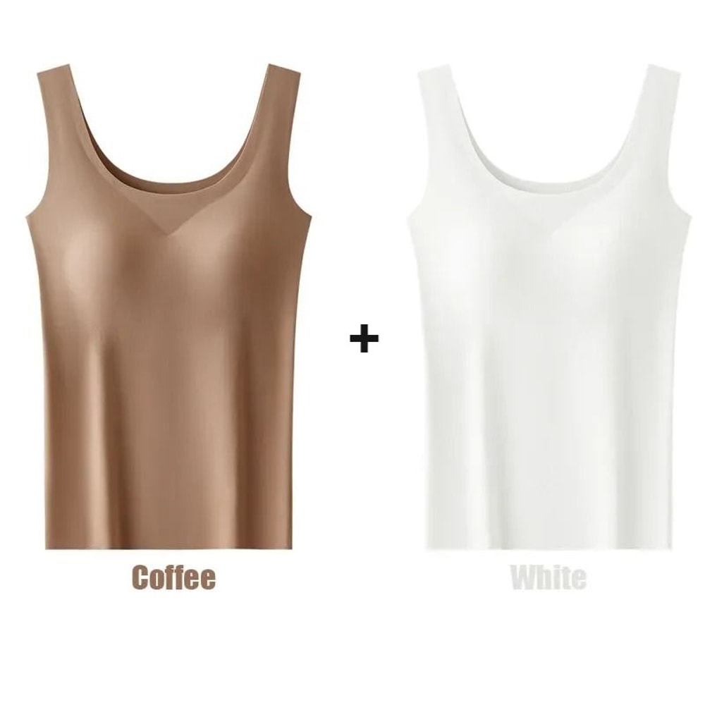 Silk Seamless Tank Top With Chest Pad For Women 11