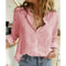Womens Cotton Linen Button Down Lapel Blouse 4