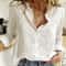 Womens Cotton Linen Button Down Lapel Blouse 5