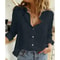 Womens Cotton Linen Button Down Lapel Blouse 6