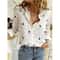 Womens Cotton Linen Button Down Lapel Blouse 10