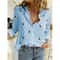 Womens Cotton Linen Button Down Lapel Blouse 13