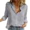 Womens Cotton Linen Button Down Lapel Blouse 25