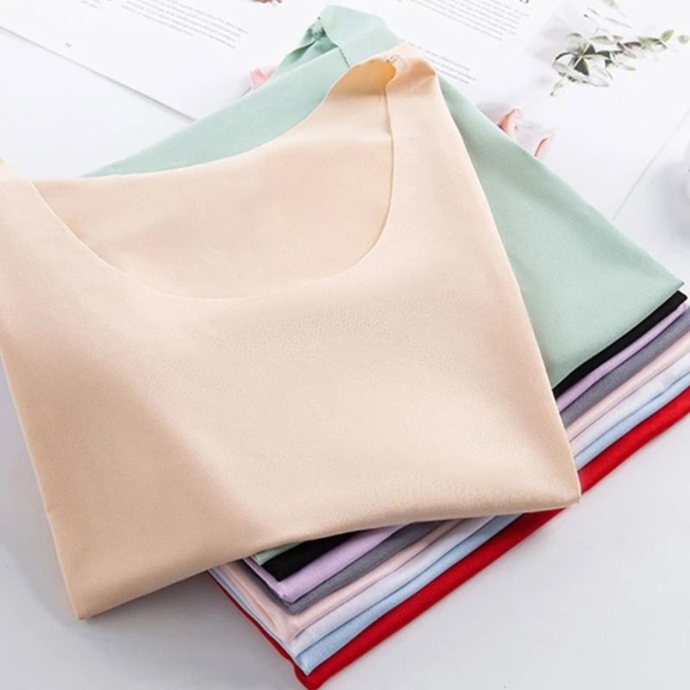 Women Ice Silk Seamless Racerback Tank Top 3