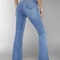 Womens High Waist Slim Fit Washed Denim Jeans 2