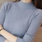 Women Mock Neck Ruffle Sweater With Long Sleeves 4