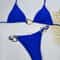 Women Solid Color Lace Up Bikini Two Piece Swimsuit 11