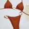 Women Solid Color Lace Up Bikini Two Piece Swimsuit 12