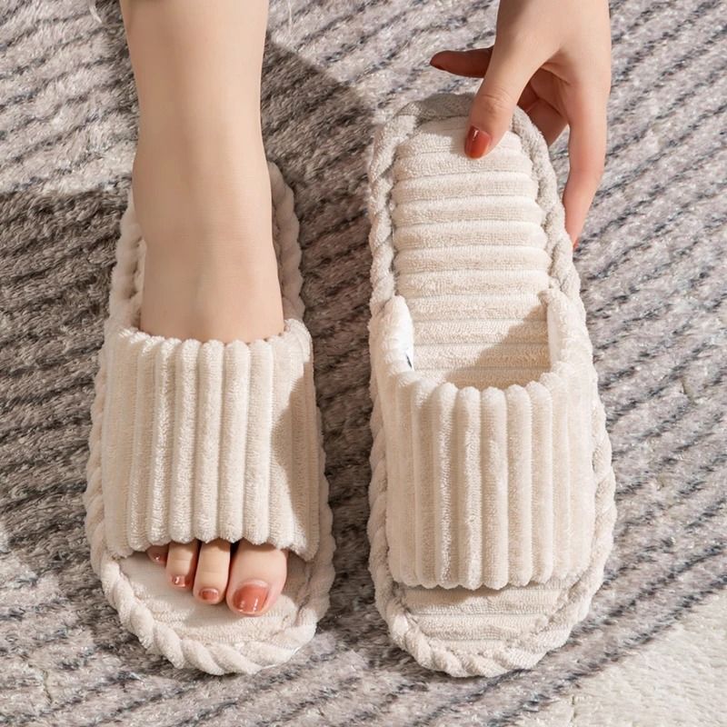 Men Breathable Open Toe Indoor Slippers Anti Slip 7