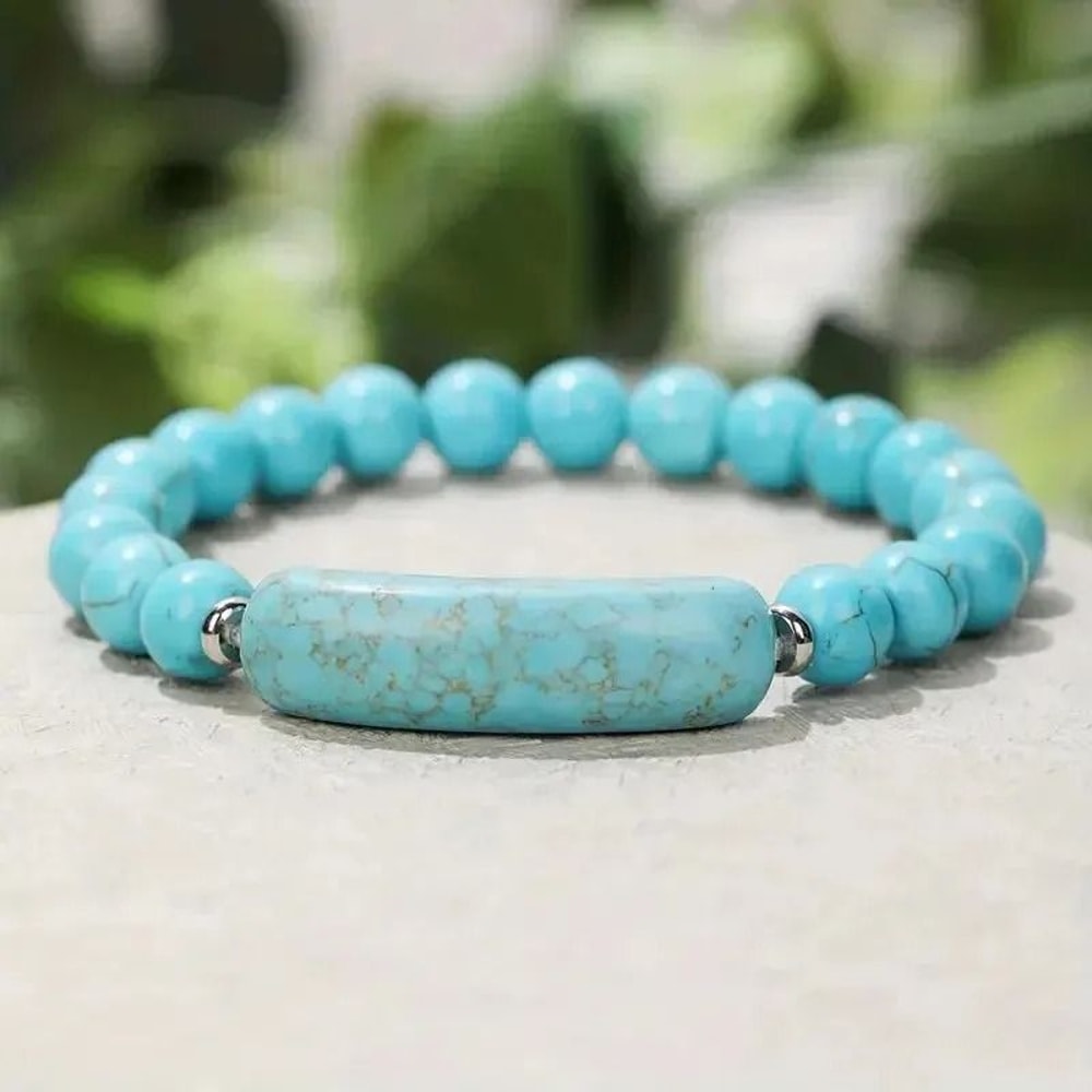 Healing Turquoise And Malachite Gemstone Bracelet 7