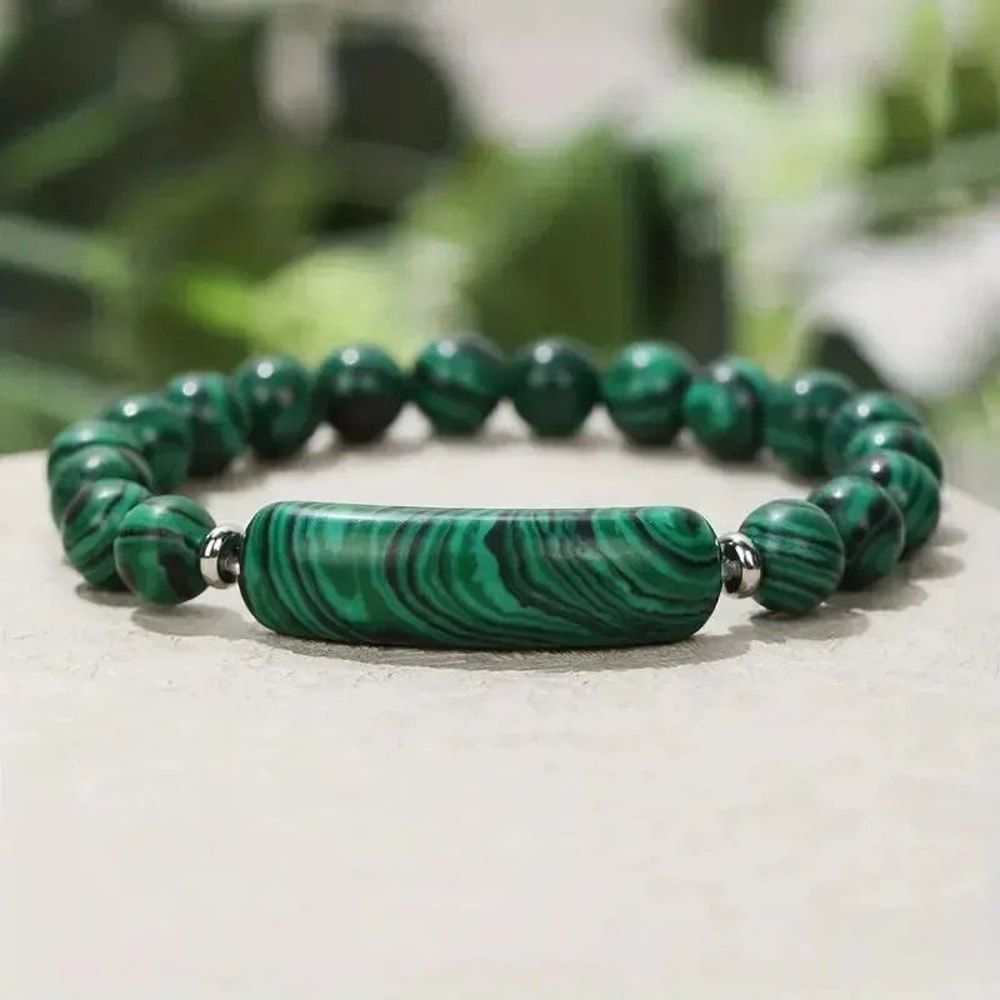 Healing Turquoise And Malachite Gemstone Bracelet 8