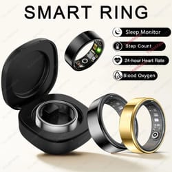 smart ring heart rate blood oxygen monitor waterproof
