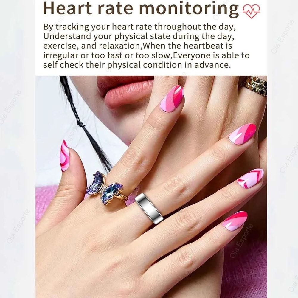 Smart Ring Heart Rate Blood Oxygen Monitor Waterproof 5
