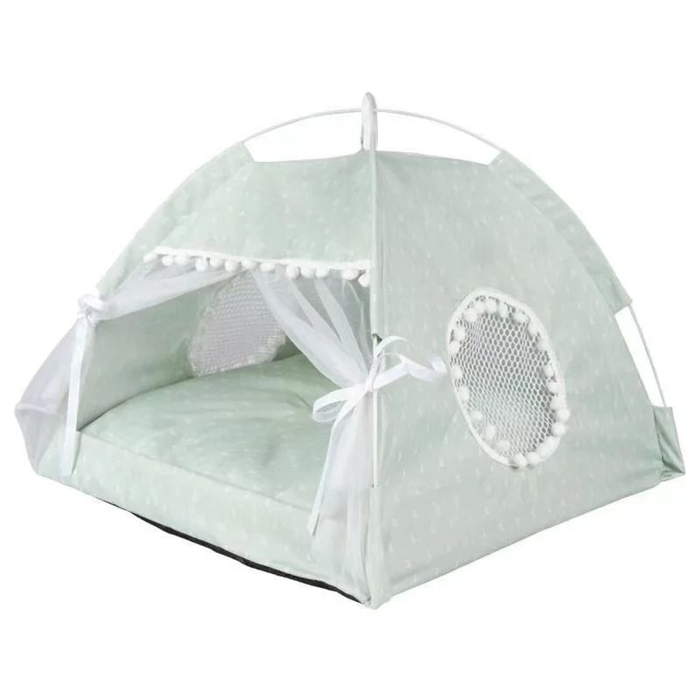 Pet Dog Tent House Floral Print Indoor Folding Kennel For Small Pets 6
