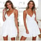 Women Fashion Solid Color Lace Strap Elegant Summer Dress Seaside Vacation Wear 1