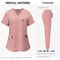 Pink Clinical Uniform Women Pharmacy Nurse Workwear Scrub Set 5