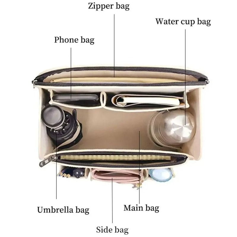 Multi Pocket Insert Organizer Bag Liner For Backpacks 4