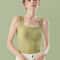 HELIAR Women Seamless Crop Tank Top With Bra Pad Square Collar Ice Silk Comfort 3
