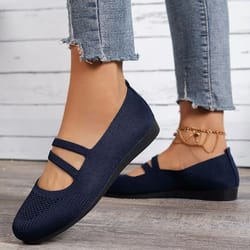 womens elastic knitted slip on breathable loafers lightweight street flats