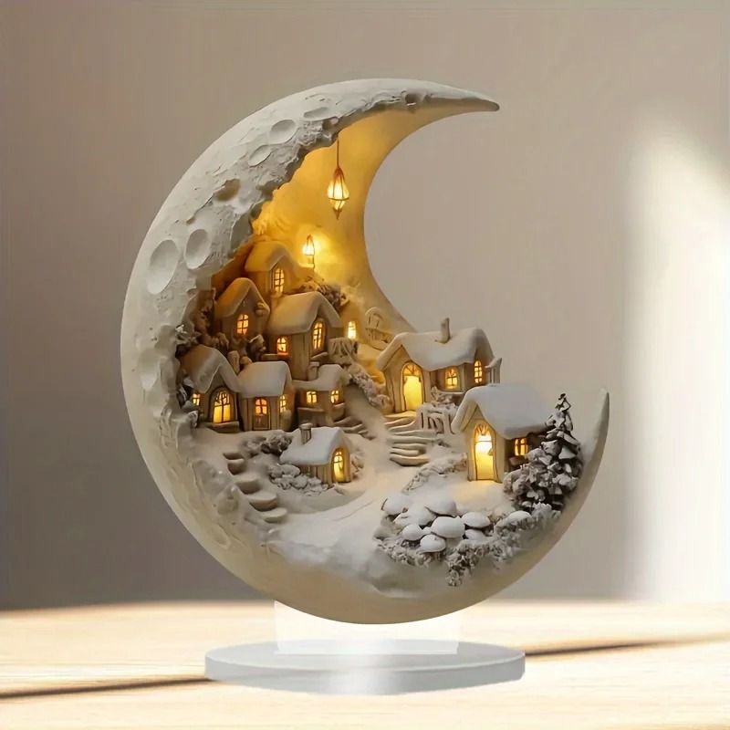 Moonhouse Wooden DIY Christmas Ornament Desktop Plaque 1