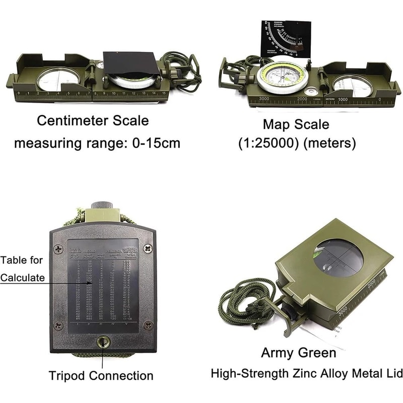 Multifunctional High Precision Waterproof Military Compass For Outdoor Survival 4