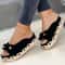 Women Bowknot Platform Flat Sandals Casual Outdoor Walking Shoes 2